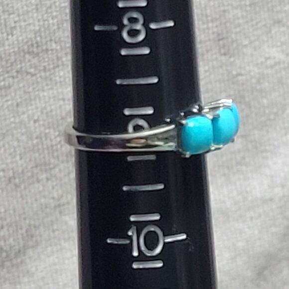 Sleeping Beauty Turquoise 3 Stone Ring - Picture 11 of 12